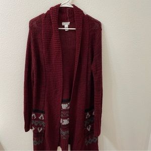 Full tilt cardigan sweater red medium
